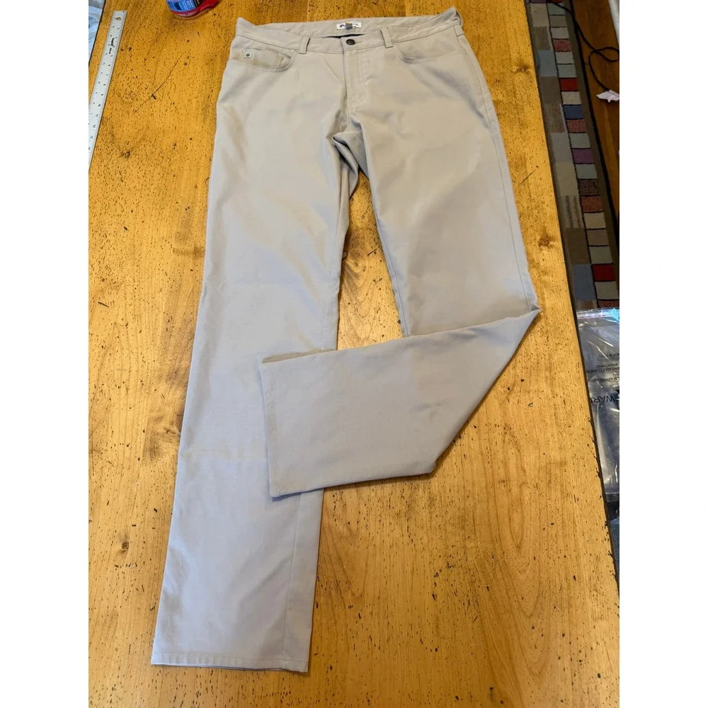 Peter Millar EB66 34x34 Performance Five-Pocket Golf Pants Khaki Tan Mens